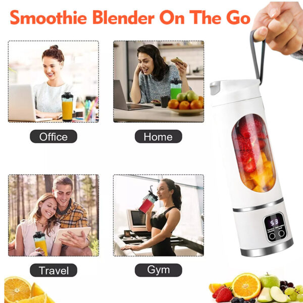 Portable USB Rechargeable Juicer Cup Electric Mixer Blender Smoothie Maker 450ml - Image 4